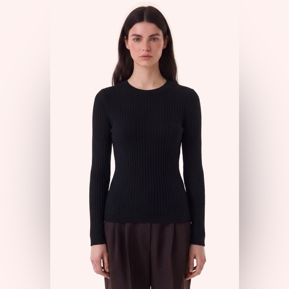 Kujten Sweaters - 🇫🇷 Kujten Bibi 100% Cashmere black ribbed Knit long Sleeve Sweater pullover 2